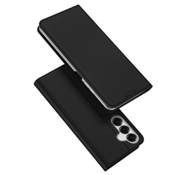 Чехол книжка из PU кожи черного цвета от Dux Ducis для Samsung Galaxy S25+, серия Skin Pro Series Case