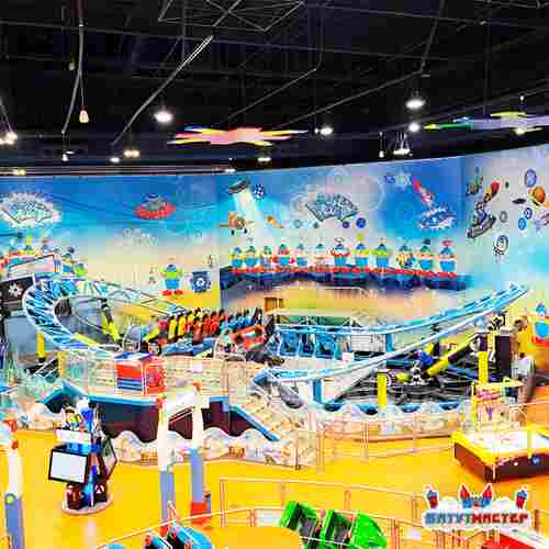 Детскй аттракцион-горка «Безумные гонки», 16 мест, 18×10×2 м