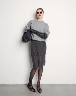 Джемпер из смесового кашемира косы светло-серый