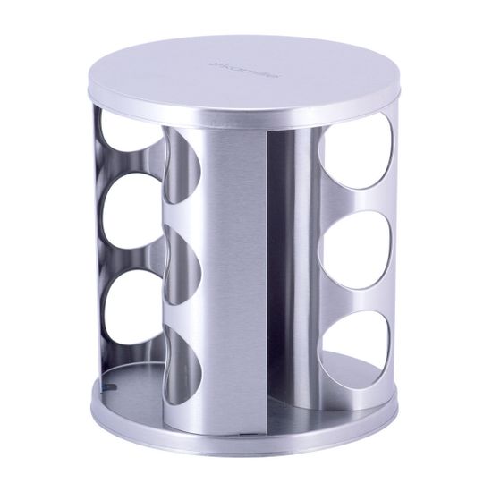 Набор ёмкостей для специй 12 шт. Kamille КМ 7032 на круглой подставке из нержавеющей стали