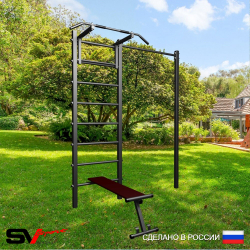 Уличная шведская стенка Sv Sport с комплектом турник прямой У433 (Турник/Скамья)