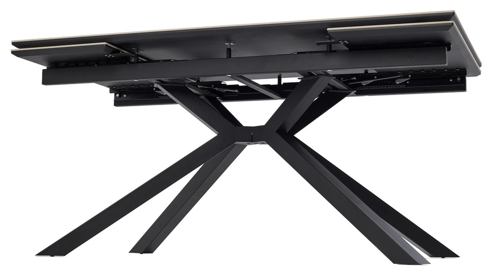 Стол ТАНГО 160 CALACATTA GOLD , керамика / Черный каркас, М-City