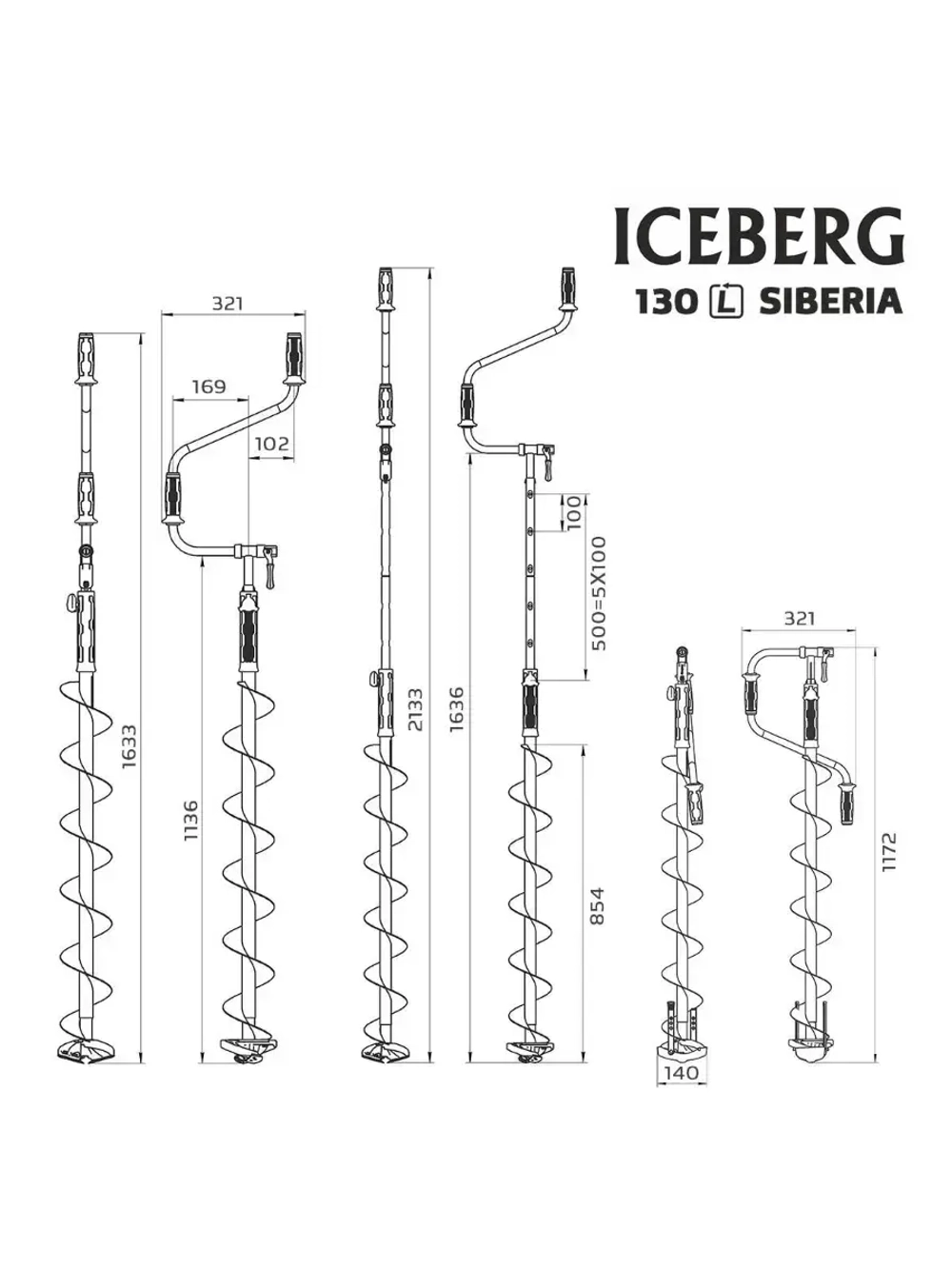 Ледобур ICEBERG-SIBERIA 130L-1600 v3.0 лев. вращ. (LA-130LS)