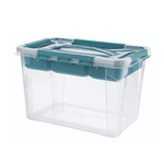 Ящик универсальный с замками и вставкой- органайзером "grand box", 290х190х180мм, 6,65л (голубой)
