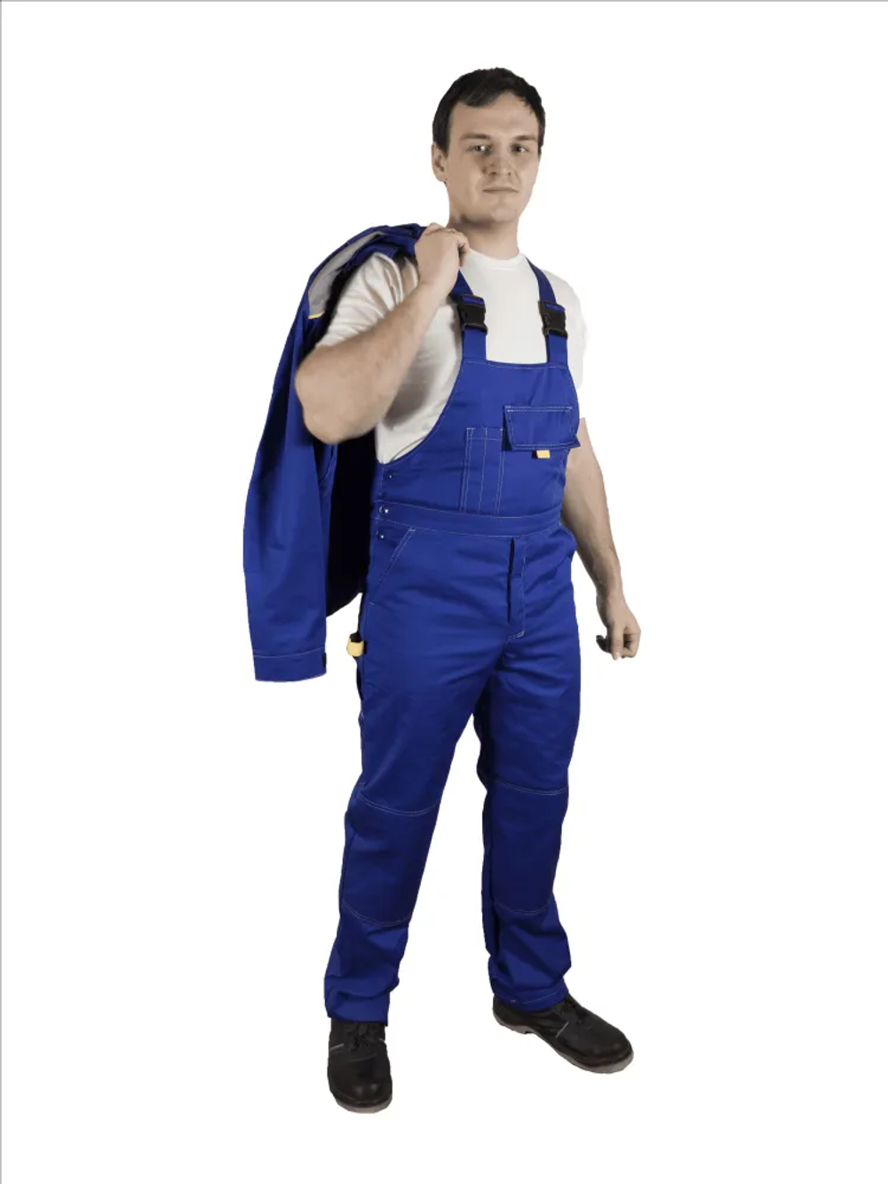 Костюм мужской летний «ДНЕПР» (куртка+полукомбинезон) цв.васильковый/светло-серый