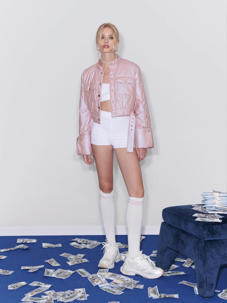 Пуховик пудровый «Мой мармеладный»