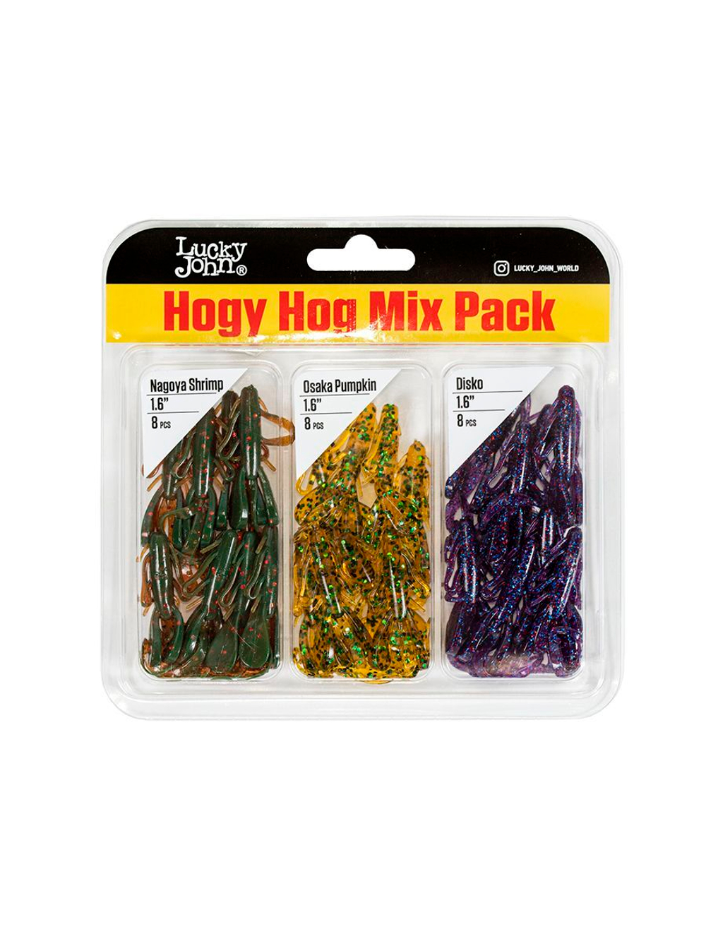 Твистеры съедобные искусственные LJ Pro Series HOGY HOG 1.6in (04.10) Mix Pack/MIX1 24 шт. в упак.