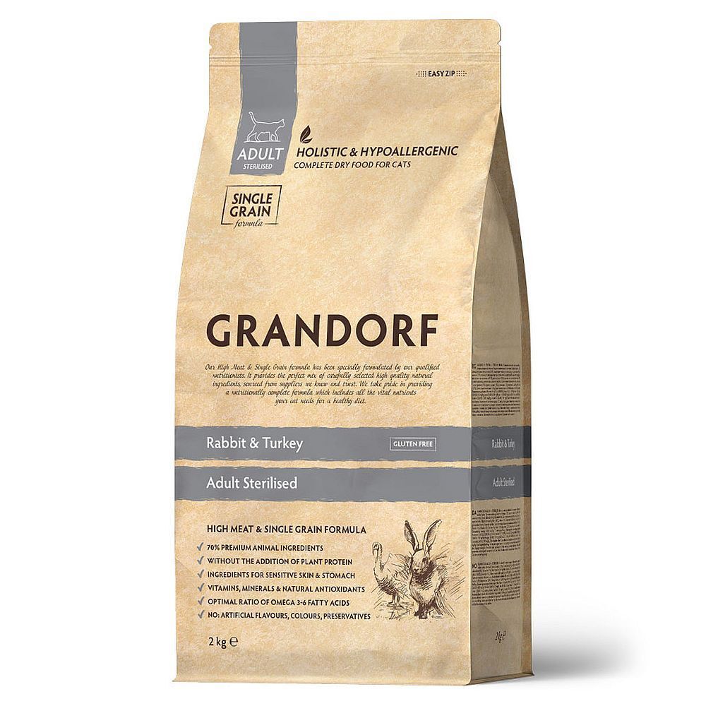 *GRANDORF CAT Rabbit&amp;Rice STERILISED (Кролик с рисом для стерилизованных кошек) 2кг