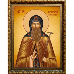 Макарий Писемский преподобный. Икона на холсте.