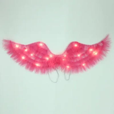 Крылья карнавальные «Яркий полёт» 63*21 см, Розовый с т.белой подсветкой