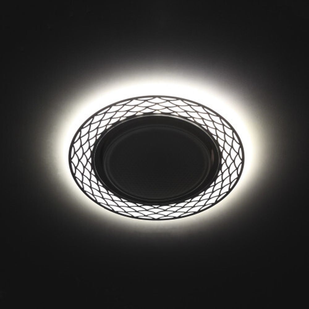 DK LD37 WH/WH Светильник ЭРА декор cо светодиодной подсветкой GX53, белый/белый | Встраиваемые LED светильники