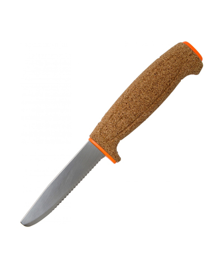 Нож Morakniv Floating Serrated Knife, нержавеющая сталь, пробковая ручка, оранжевый