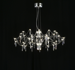 Подвесная люстра светодиодная с пультом и хрустальными подвесками Asfour MyFar Ersilia MR2660-60P-76AP