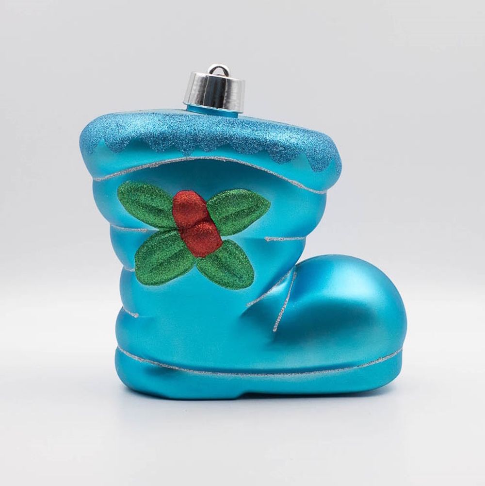 сапог с глиттером - бирюзовый