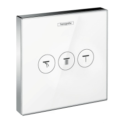 Запорный/переключающий вентиль Hansgrohe ShowerSelect 15736400 стеклянный.