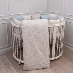 Комплект постельного белья Lollycottons Кролик Лаппин универсальный 6 предметов, Голубой