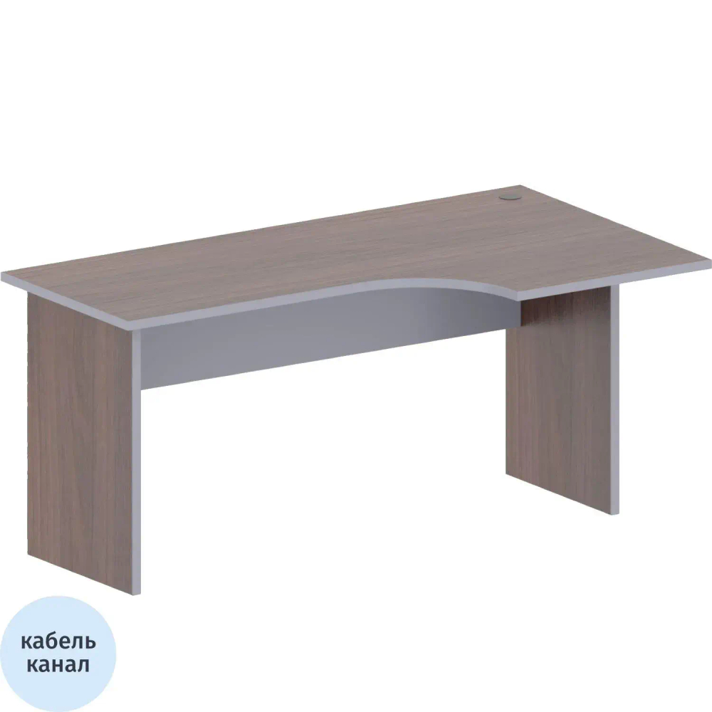 Стол Easy B правый (439,262) темный дуб/серый (560/570) Ш1600
