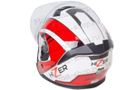 Шлем мото открытый HIZER J222 №1 (M) white/red (2 визора)