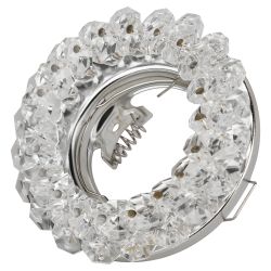 Светильник встраиваемый декоративный ЭРА DK16 CH/WH под лампу MR16 GU5.3 декор с хрусталиками прозрачный/хром