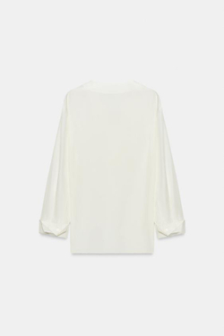 ZARA РУБАШКА ИЗ 100% ШЕЛКА — ZW COLLECTION, ЭКРЮ