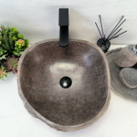 Каменная раковина из речного камня RS-64117 (45*44*15) 0122
