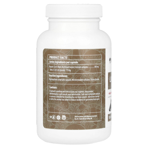 Real Mushrooms, Lion's Mane, для собак и кошек, 120 капсул