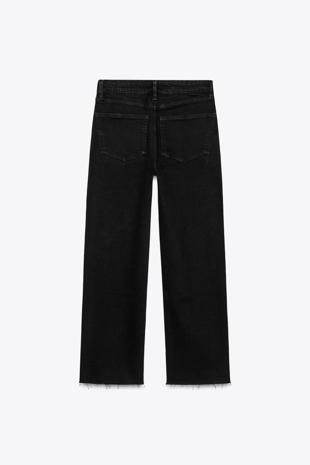 ZARA ДЖИНСЫ TRF CROPPED FLARE С ВЫСОКОЙ ПОСАДКОЙ, ЧЕРНЫЙ