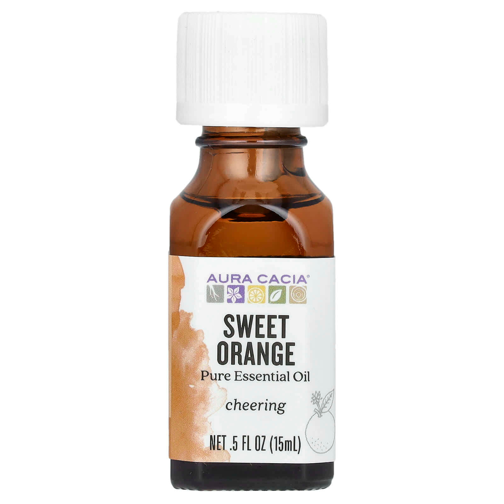 Aura Cacia, чистое эфирное масло, сладкий апельсин, 15 мл (0,5 жидк. унции)