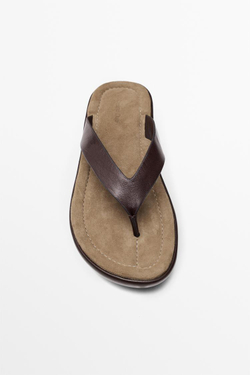 Massimo Dutti Кожаные сандалии на платформе, коричневый
