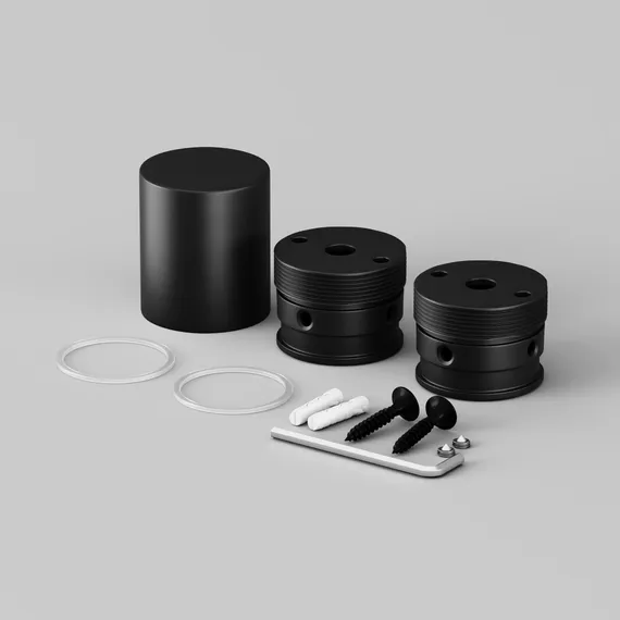 Набор для вертикального накладного монтажа круглого неона 360° D18 черный Led Strip 201151