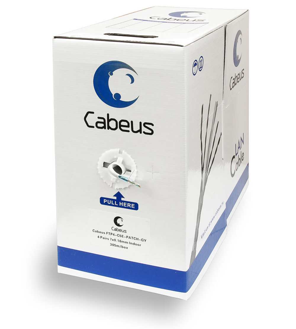 Кабель витая пара F/UTP 5e кат. 4 пары Cabeus FTP-4P-Cat.5e-PATCH-GY
