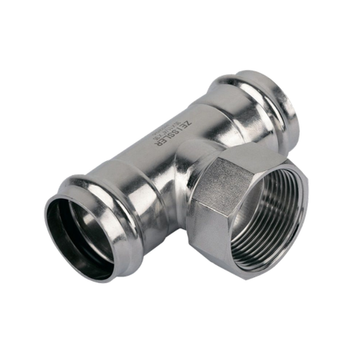 Пресс-тройник из нержавеющей стали с внутренней резьбой 42mm*1/2 TIM ZTI.532.420442