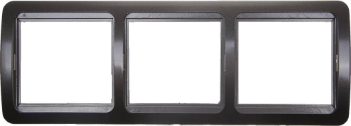 Панель СВЕТОЗАР ″ГАММА″ накладная, горизонтальная, цвет темно-серый металлик, 3 гнезда