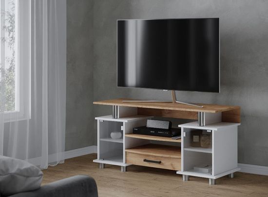 Тумба-ТВ 003 (К2) дуб крафт золотой / белый