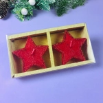 Свечи новогодние «Звездочки блестящие» 5,5 см (набор 2 шт), красный