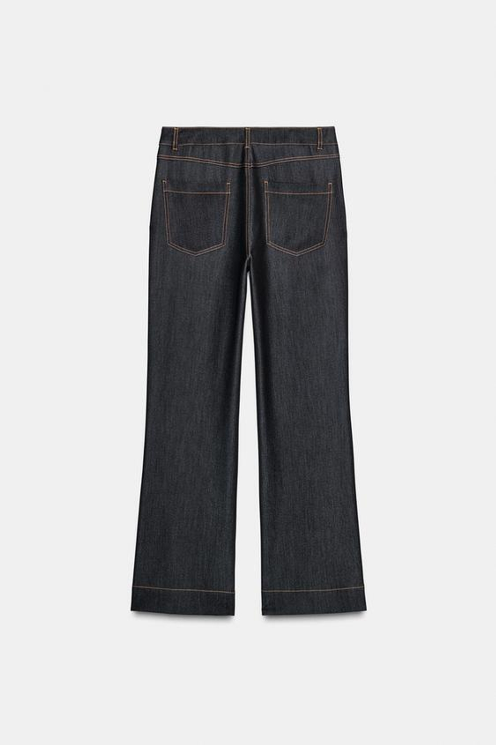 ZARA БРЮКИ С ДЕКОРАТИВНОЙ ОТДЕЛКОЙ И КОНТРАСТНОЙ СТРОЧКОЙ, ЧЕРНЫЙ