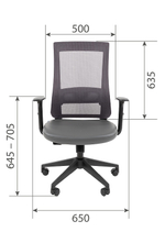 Офисное кресло CHAIRMAN 500 LT без подголовника, экокожа/сетка