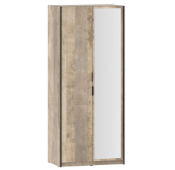 НМ 014.03 Шкаф для одежды Фолк с зеркалом Дуб Гранж песочный