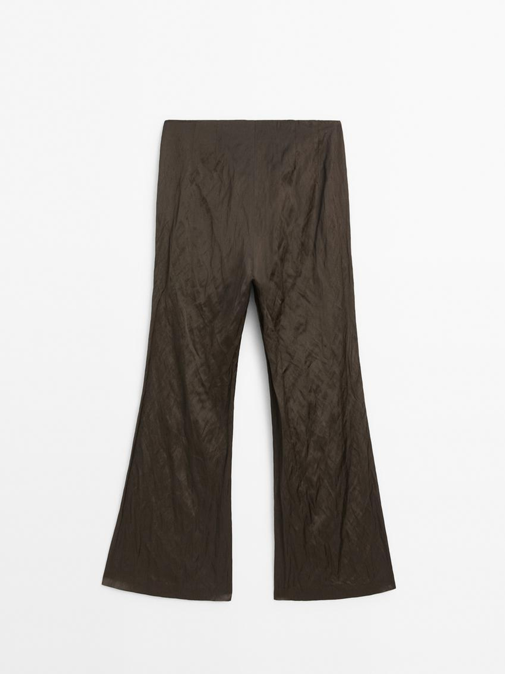 Massimo Dutti Атласные брюки, шоколадно-коричневый
