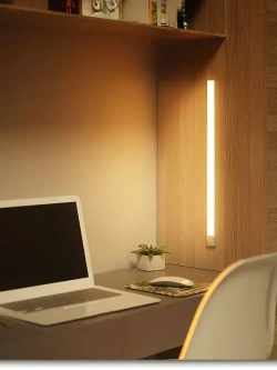 Беспроводной светодиодный светильник с датчиком движения на клипсах, настенный, потолочный, 400 мм, лампа на аккумуляторе (белый 3000-6000К)