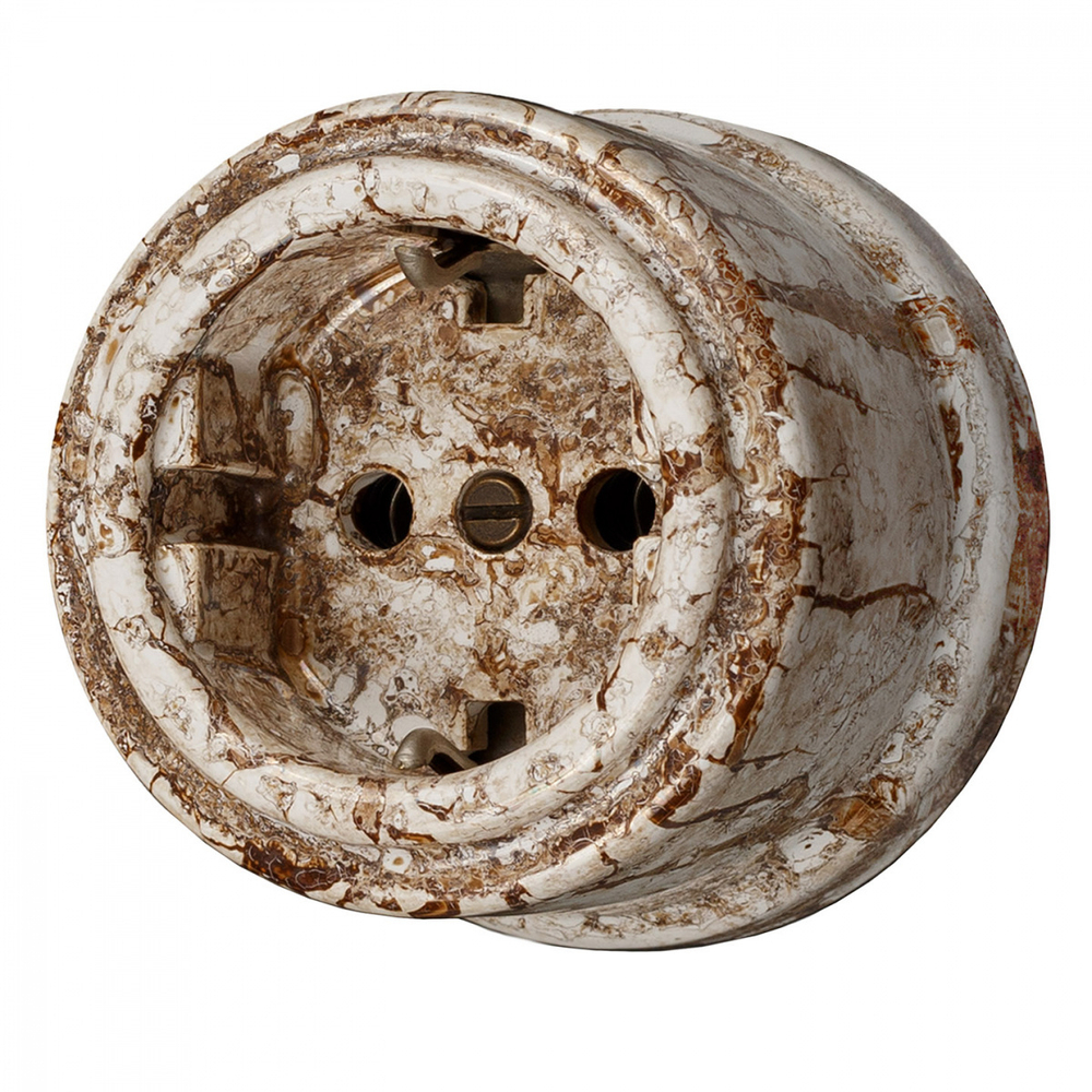 Розетка с З.К., керамика, цвет мрамор B1-101-09