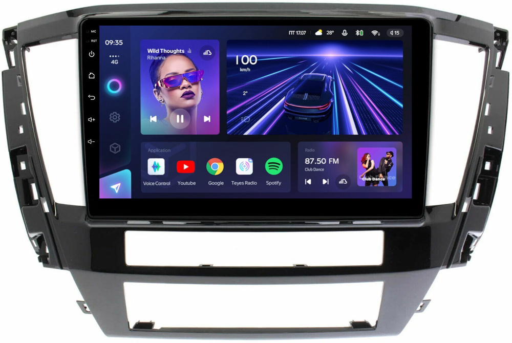 Магнитола Mitsubishi Pajero Sport 3 2020-2024, Montero Sport (прямоугольный климат, рамка 10) - Teyes CC3L на Android 10, 8-ядер, CarPlay, 4G SIM-слот