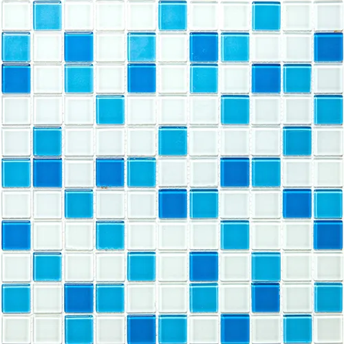 CPM-219-7 Мозаика из стекла Natural Color Palette белый голубой квадрат