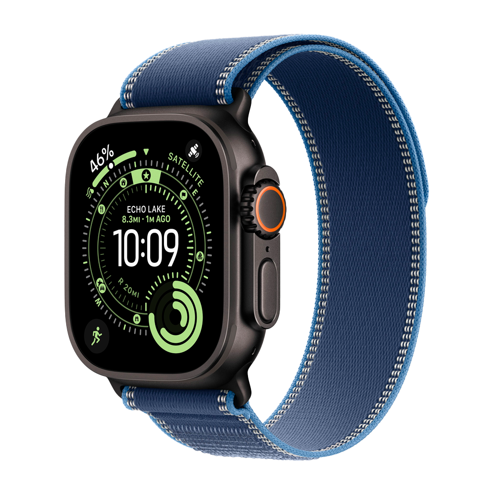 Умные часы Apple Watch Ultra 3 (2025) GPS + Cellular, 49mm, Black Titanium Case with Blue/Bright Blue Trail Loop, M/L