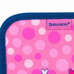 Пенал с наполнением BRAUBERG, 1 отделение, 1 откидная планка, полиэстер, 24 предмета, 21х14 см, "Friendly kittens", 270317