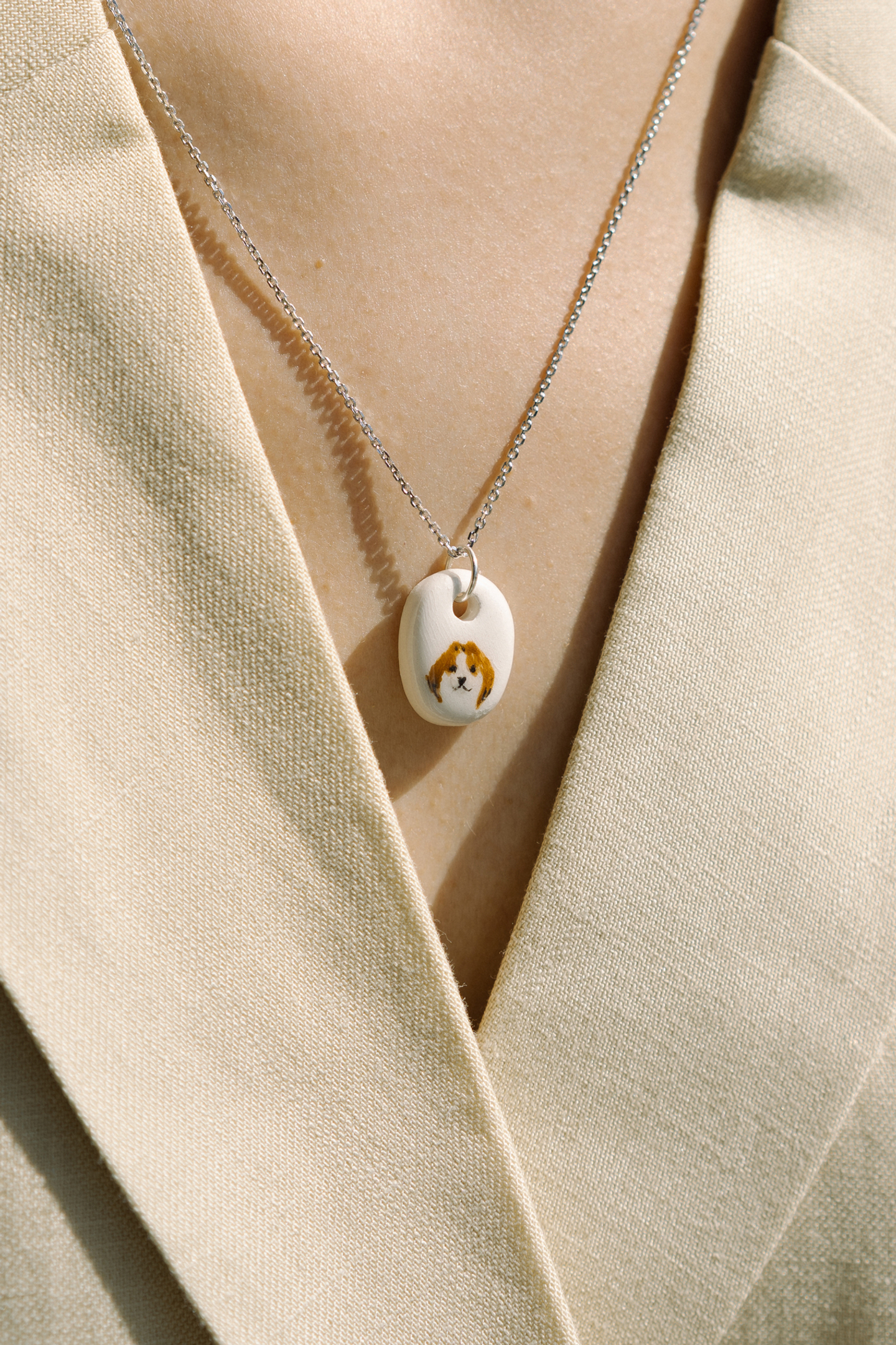 Кулон Собака, керамика