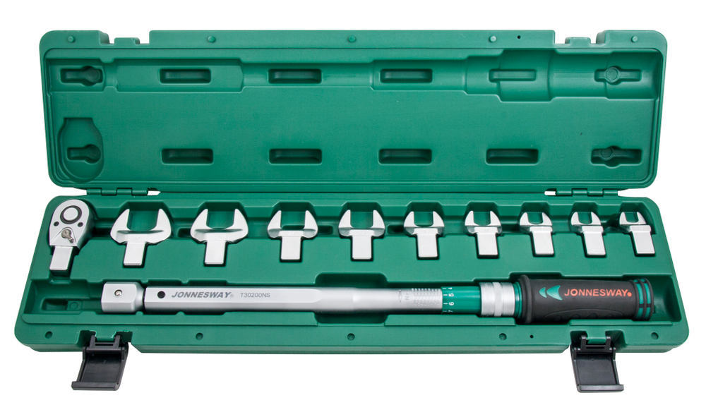 T30200NS Ключ динамометрический 1/2"DR со сменными рожковыми насадками 13-30 мм и приводом,  40-200 Нм