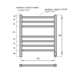 Полотенцесушитель электрический Point Вега PN71856B П7 500x600, диммер справа, черный