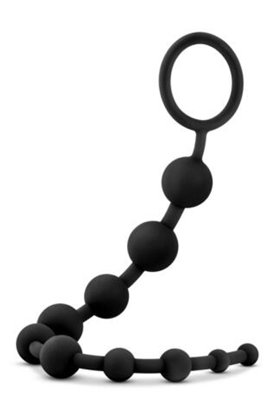 Черная анальная цепочка 10 Anal Beads - 31,8 см. (Цвет: черный)