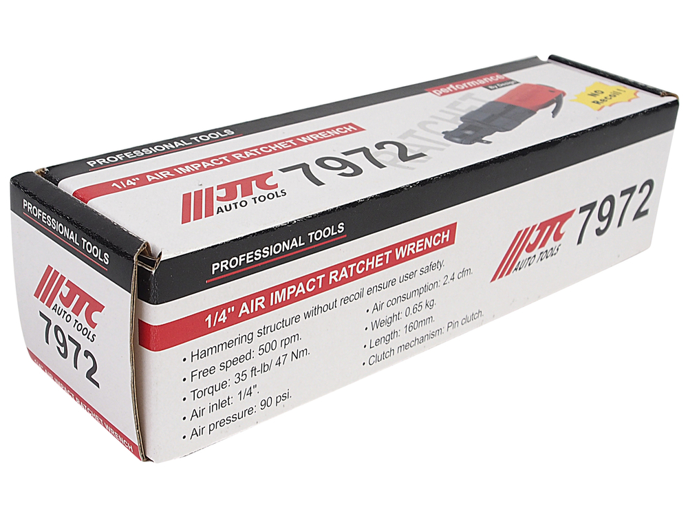 Ключ трещотка пневматический 1/4" 47Нм 90PSI 500об/мин. усиленная ударная JTC